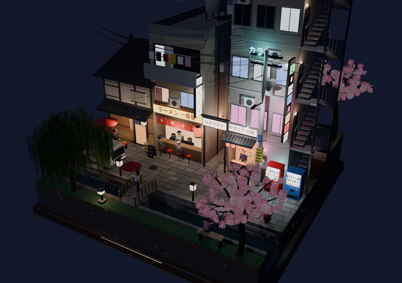 Japanese night street