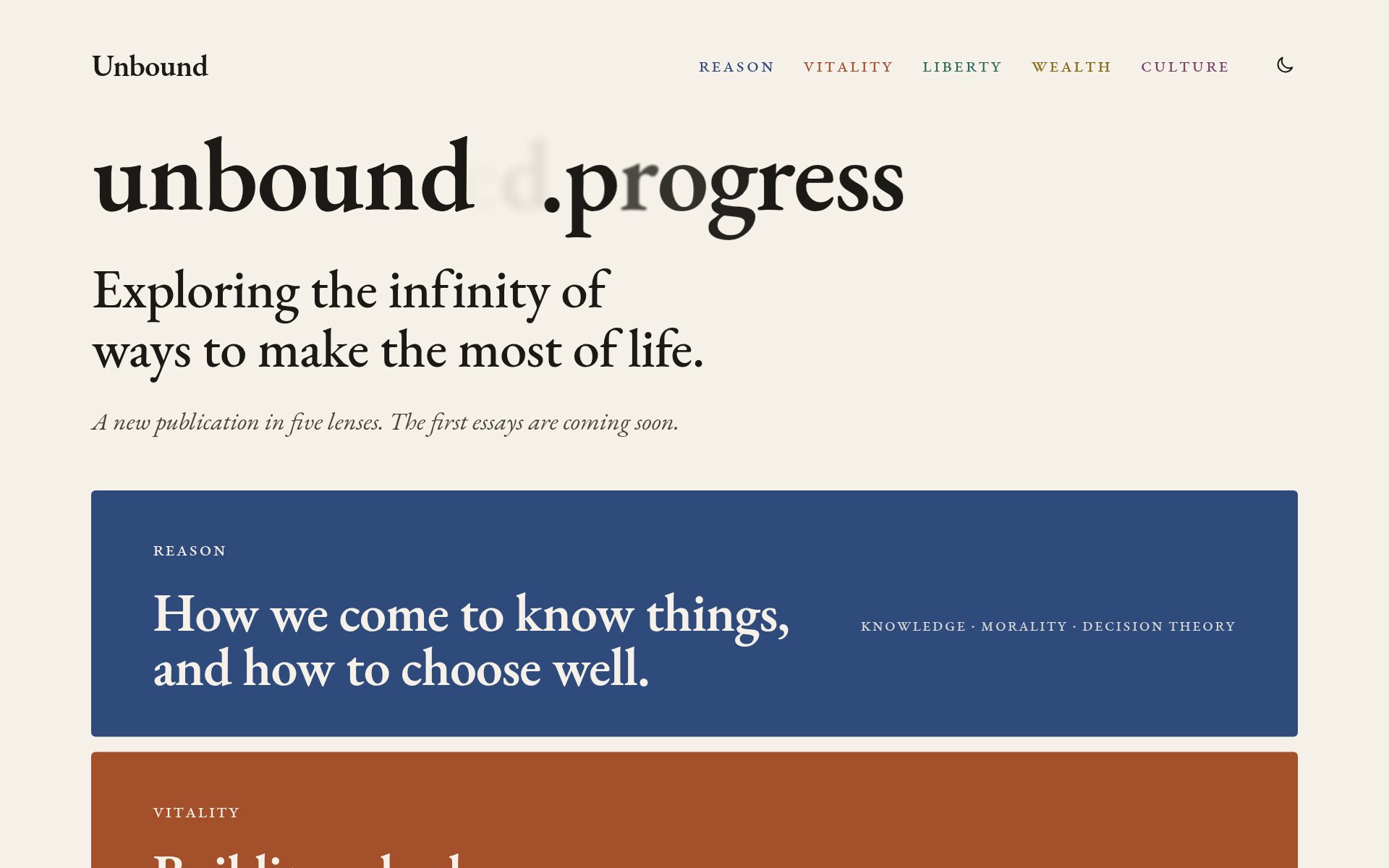 The unbound.press home page